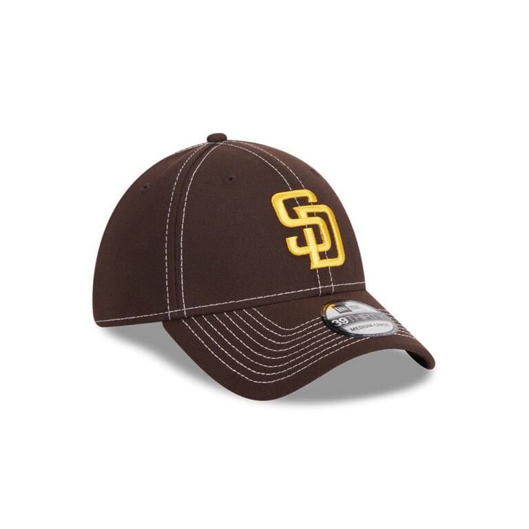 New Era 39thirty San Diego Padres Classic Stretch Fit Hat Dark Brown Right Front New Era 39thirty San Diego Padres Classic Stretch Fit Hat Dark Brown Right Front