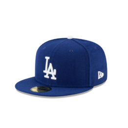 New Era 59Fifty Los Angeles Dodgers Jackie Robinson 2023 42 Side Patch Fitted Hat Dark Royal Blue White