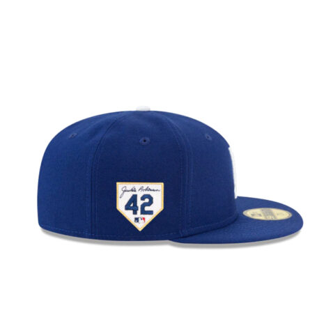 New Era 59Fifty Los Angeles Dodgers Jackie Robinson Fitted Hat Dark Royal Right