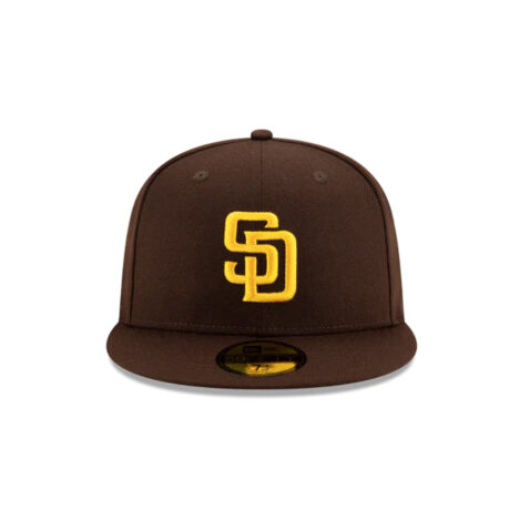 New Era 59Fifty San Diego Padres Jackie Robinson Fitted Hat Burnt Wood Brown Front