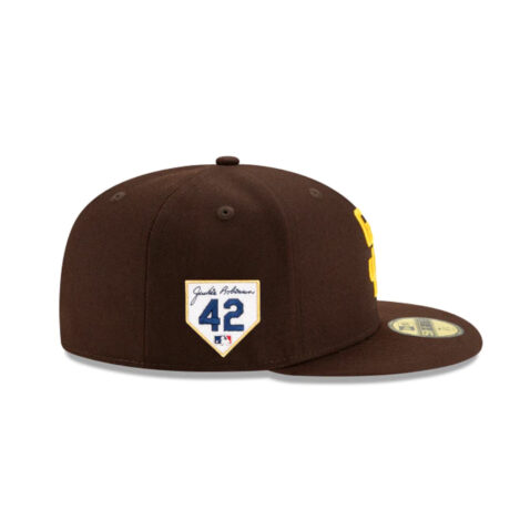 New Era 59Fifty San Diego Padres Jackie Robinson Fitted Hat Burnt Wood Brown Right