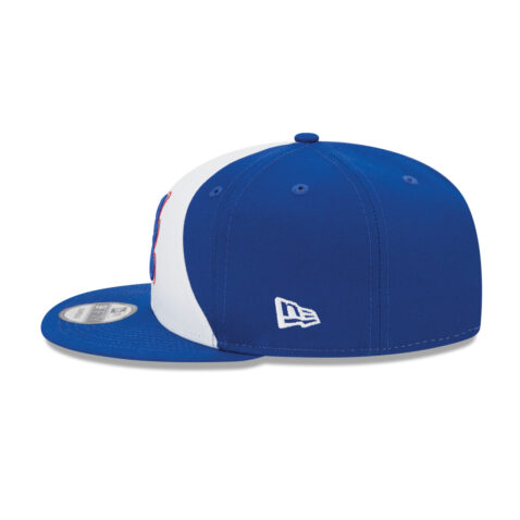 New Era 9Fifty Atlanta Braves City Connect Snapback Hat Royal Blue White Left