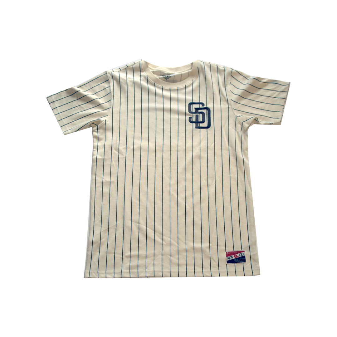 New Era San Diego Padres Pinstripe All Star Game 2016 Short Sleeve T-Shirt  Cream - Billion Creation