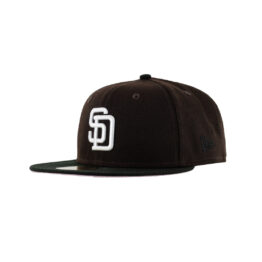 New Era x Billion Creation 59Fifty San Diego Padres Black Suits Fitted Hat Burnt Wood Brown Black