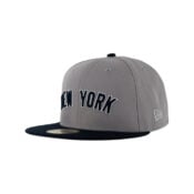 New Era x Billion Creation 59Fifty New York Yankees Twenty-Fourth Fitted Hat Gray Dark Navy Blue 1