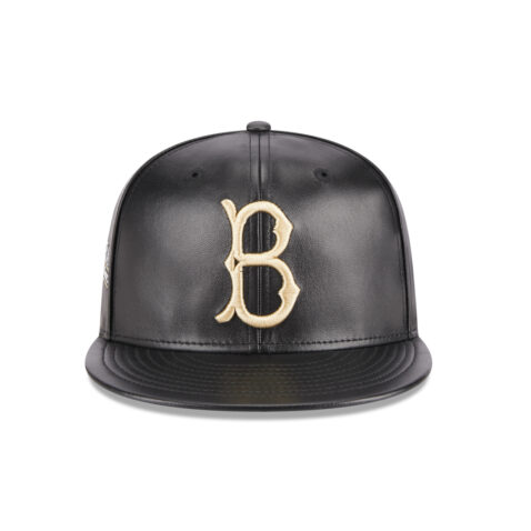 New Era 59Fifty Brooklyn Dodgers Leather Day Fitted Hat Black Front