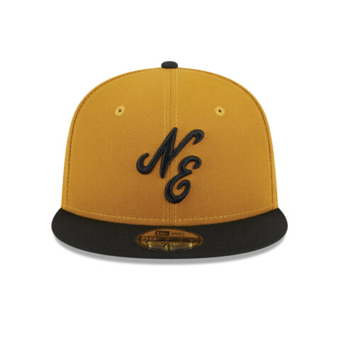New Era 59Fifty New Era Script Logo Day Fitted Hat Bronze Black Front