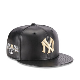 New Era 59Fifty New York Yankees Leather 5950 Day Collection Fitted Hat Black