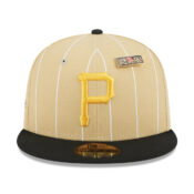 New Era 59Fifty Pittsburgh Pirates Pinstripe Day Fitted Hat Camel Black Front