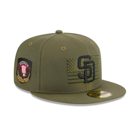 New Era 59Fifty San Diego Padres Armed Forces Day 2023 Fitted Hat New Olive