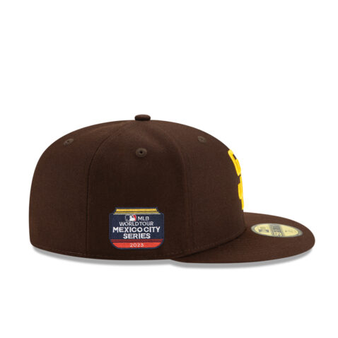 New Era 59Fifty San Diego Padres World Tour Mexico City Series 2023 Fitted Hat Brown On Field right