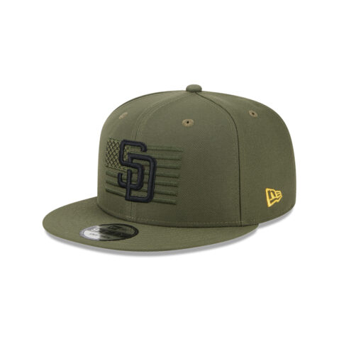 New Era 9Fifty San Diego Padres Armed Forces Day 2023 Snapback Hat New Olive