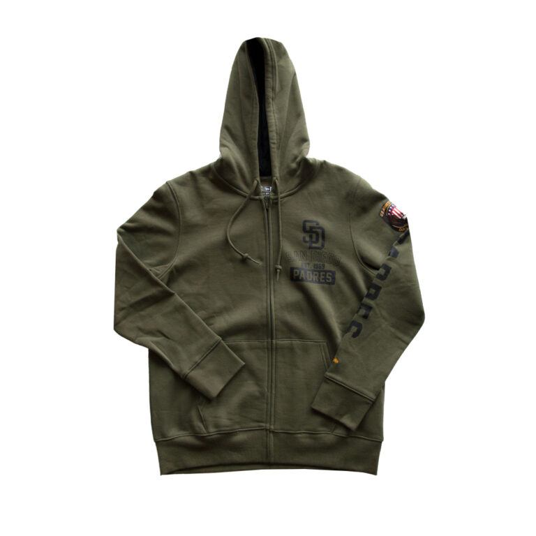 New Era Armed Forces Day San Diego Padres 2023 Zip Up Hooded New Olive