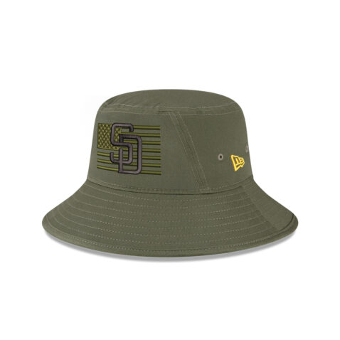 New Era San Diego Padres Armed Forces Day 2023 Bucket Hat New Olive
