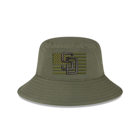 New Era San Diego Padres Armed Froces Day 2023 Bucket Hat New Olive Front