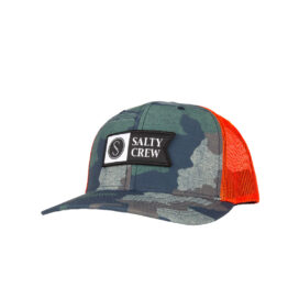 Salty Crew Pinnacle 2 Retro Snapback Hat Camo Orange