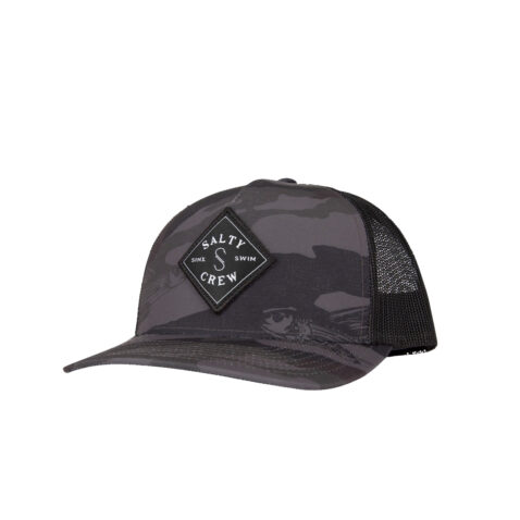 Salty Crew Sealine Retro Snapback Hat Black Camo