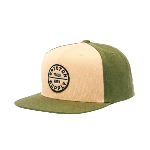 Brixton Oath III Snapback Hat Olive Surplus Sand