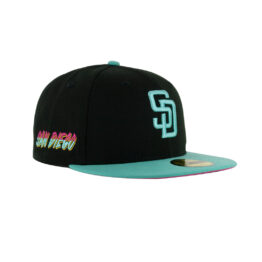 New Era x Billion Creation 59Fifty San Diego Padres BC Connect After Party Fitted Hat Black Beetroot Clear Mint