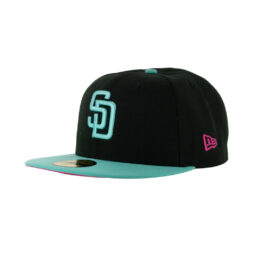 New Era x Billion Creation 59Fifty San Diego Padres BC Connect After Party Fitted Hat Black Beetroot Clear Mint