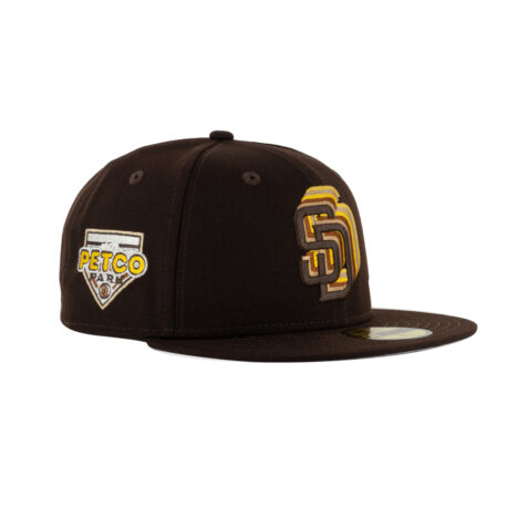 New Era x Billion Creation 59Fifty San Diego Padres Level Up Fitted Hat Burnt Wood Brown Gold Yellow 3