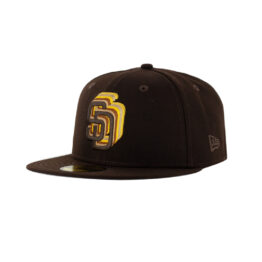 New Era x Billion Creation 59Fifty San Diego Padres Level Up Fitted Hat Burnt Wood Brown Gold Yellow