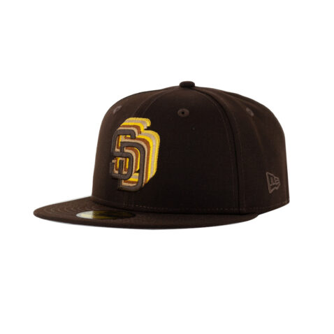 New Era x Billion Creation 59Fifty San Diego Padres Level Up Fitted Hat Burnt Wood Brown Gold Yellow 1