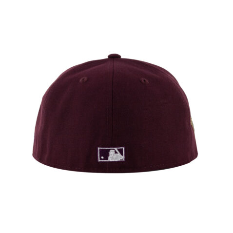 New Era x Billion Creation 59Fifty San Diego Padres Merlot Script Fitted Hat Maroon Red Dark Navy Blue 4