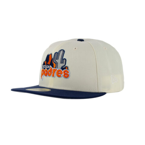 New Era x Billion Creation 59Fifty Tucson Padres Gwynn Fitted Hat Light Navy Chrome White Orange 1