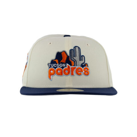 New Era x Billion Creation 59Fifty Tucson Padres Gwynn Fitted Hat Light Navy Chrome White Orange 3