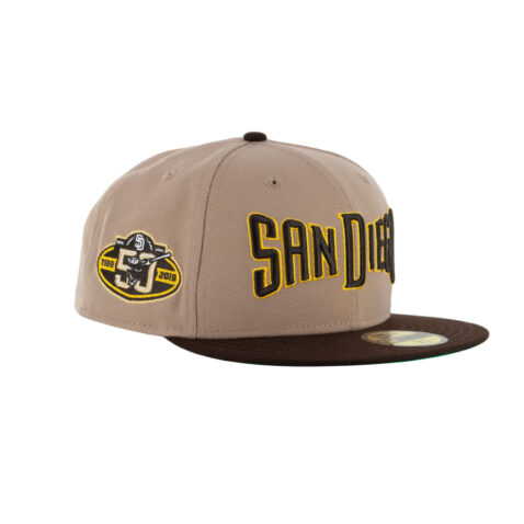 New Era x Billion Creation 59Fifty San Diego Padres Roadie Fitted Hat Camel Burnt Wood Brown Gold 2