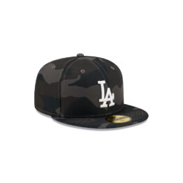 New Era 59Fifty Los Angeles Dodgers Black Camo Fitted Hat Black Camo