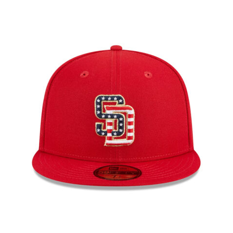 New Era 59Fifty San Diego Padres July 4th 2023 Fitted Hat Scarlet Red Front