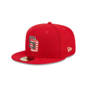 New Era 59Fifty San Diego Padres July 4th 2023 Fitted Hat Scarlet Red Left Front
