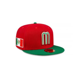 New Era 59Fifty World Baseball Classic 2023 Mexico Road Fitted Hat Scarlet Kelly Green