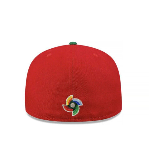 New Era 59Fifty World Baseball Classic 2023 Mexico Road Fitted Hat Scarlet Kelly Green Back