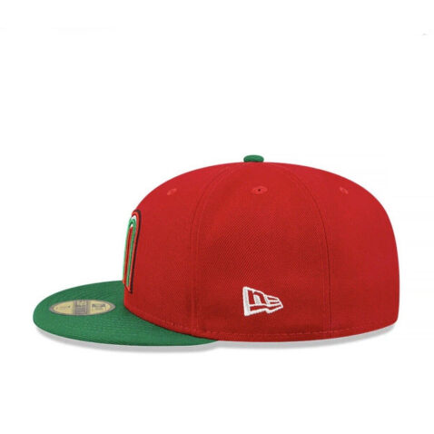 New Era 59Fifty World Baseball Classic 2023 Mexico Road Fitted Hat Scarlet Kelly Green Left