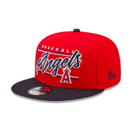 New Era 9Fifty Los Angeles Angels Team Script Snapback Hat Red Dark Navy