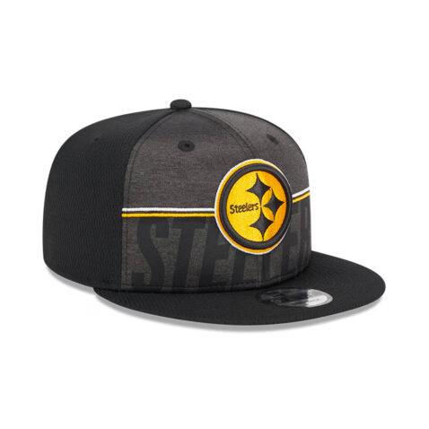 New Era 9Fifty Pittsburgh Steelers Training Camp 23' Snapback Hat Black Right Front