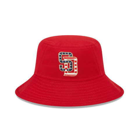 New Era San Diego Padres July 4th 2023 Bucket Hat Scarlet Red copy