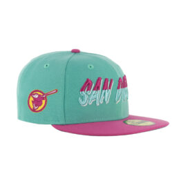 New Era x Billion Creation 59Fifty San Diego Padres BC Connect Wild Side Fitted Hat Clear Mint Beetroot Purple
