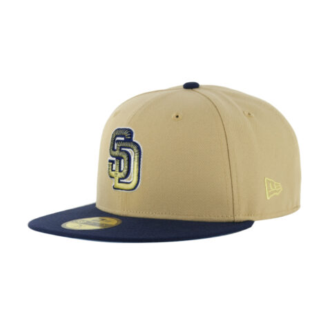 New Era x Billion Creation 59Fifty San Diego Padres Petco Gradient Fitted Hat Vegas Gold Navy Blue 1