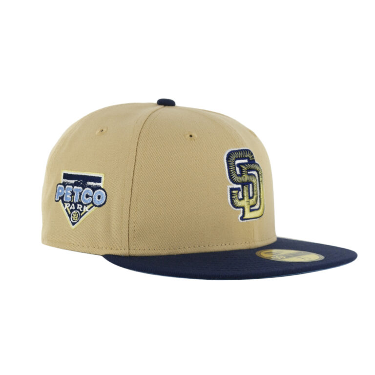 New Era x Billion Creation 59Fifty San Diego Padres Petco Gradient Fitted Hat Vegas Gold Navy Blue 2 New Era x Billion Creation 59Fifty San Diego Padres Petco Gradient Fitted Hat Vegas Gold Navy Blue 2