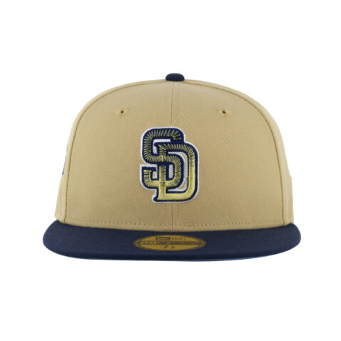 New Era x Billion Creation 59Fifty San Diego Padres Petco Gradient Fitted Hat Vegas Gold Navy Blue 3