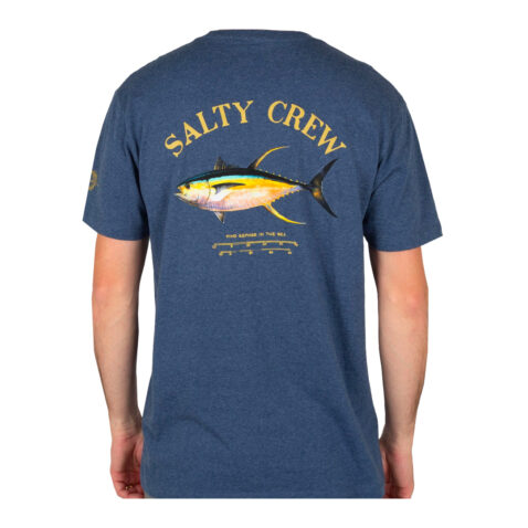 Salty Crew Ahi Mount Short Sleeve T-Shirt Navy Heather Back