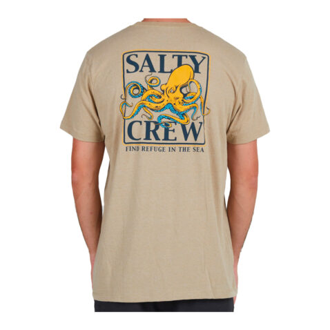 Salty Crew Ink Slinger Short Sleeve T-Shirt Khaki Heather Back