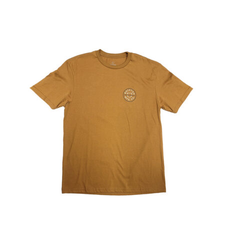 Brixton Crest II Short Sleeve T-Shirt Golden Brown-Sand Ombre Blue