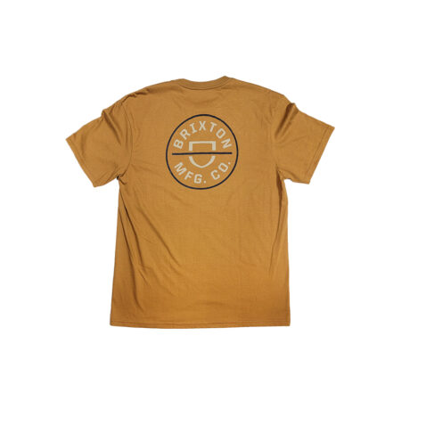 Brixton Crest II Short Sleeve T-Shirt Golden Brown-Sand Ombre Blue Back