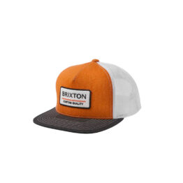 Brixton Palmer Proper MP Mesh Snapback Hat Phoenix Orange Black White