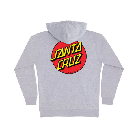 Classic Dot Mens Santa Cruz Hoodie Grey Heather - Image 2